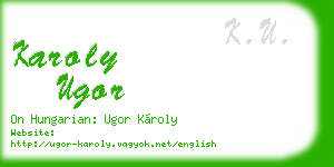 karoly ugor business card