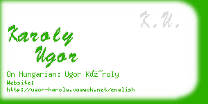 karoly ugor business card